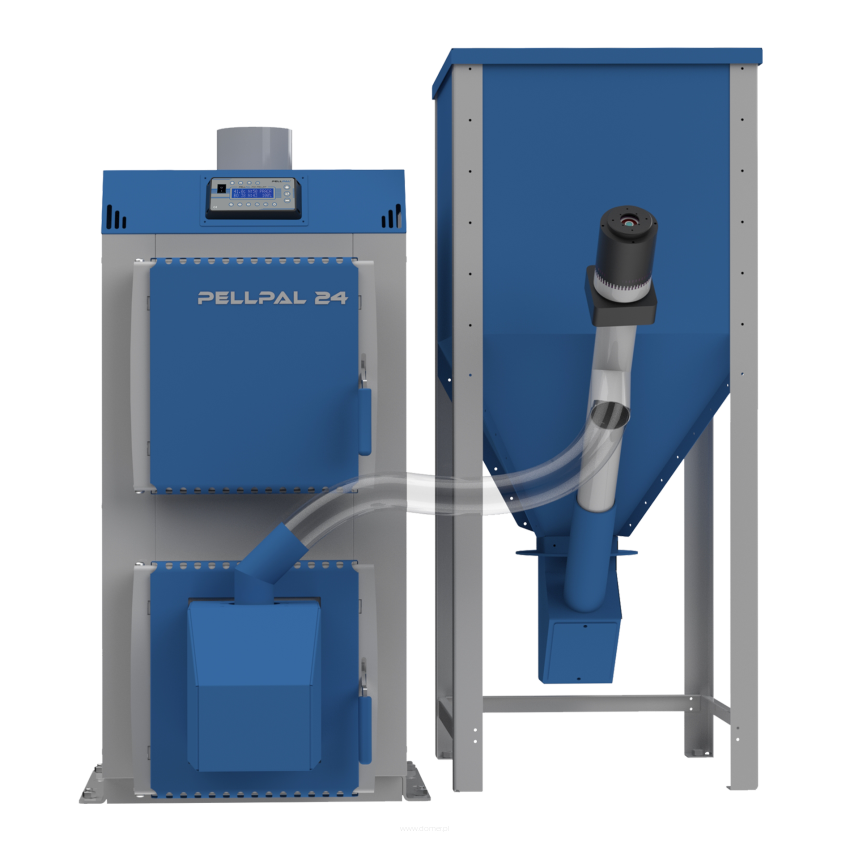 Kocioł na pellet PELLPAL o mocy 24 kW - sterownik LCD kolorowy wyświetlacz