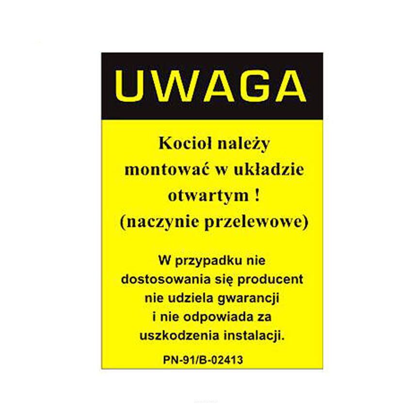 Naklejka UWAGA - czarna