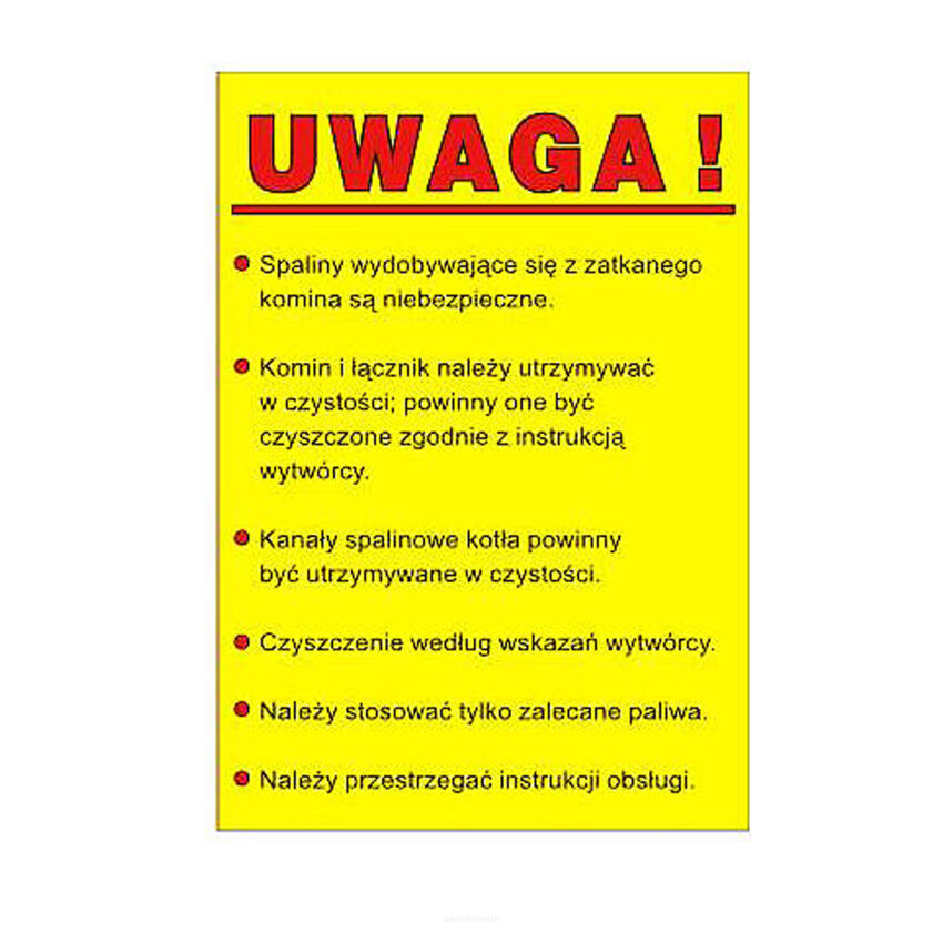 Naklejka UWAGA - czerwona