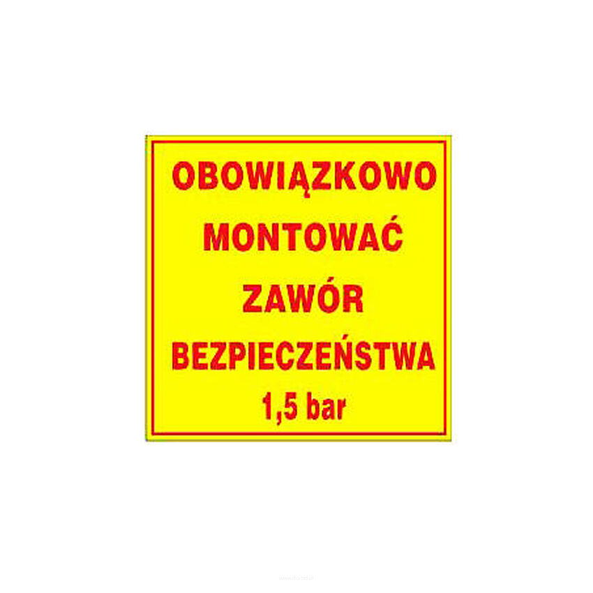 Naklejka ZAWÓR BEZPIECZEŃSTWA