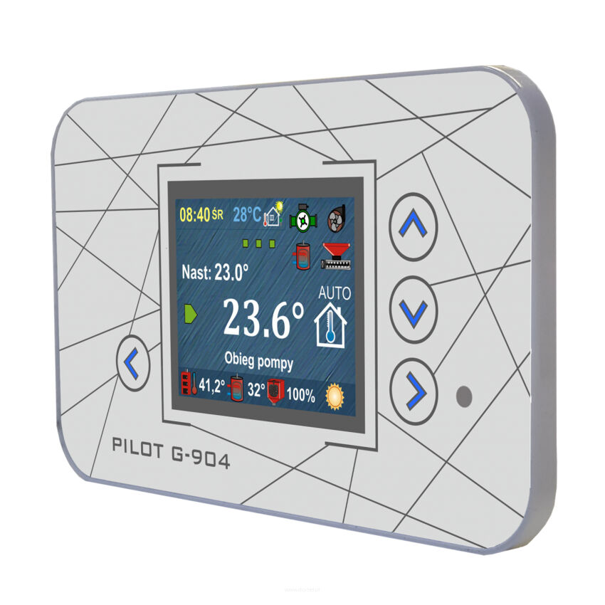 Panel pokojowy termostat regulator PILOT G 904 kolorowy wyświetlacz - biała obudowa