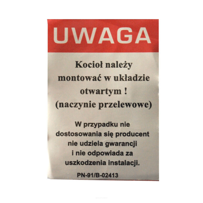 Naklejka UWAGA czerwono-srebrna