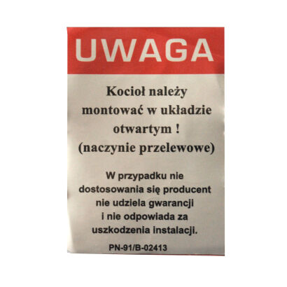 Naklejka UWAGA czerwono-srebrna