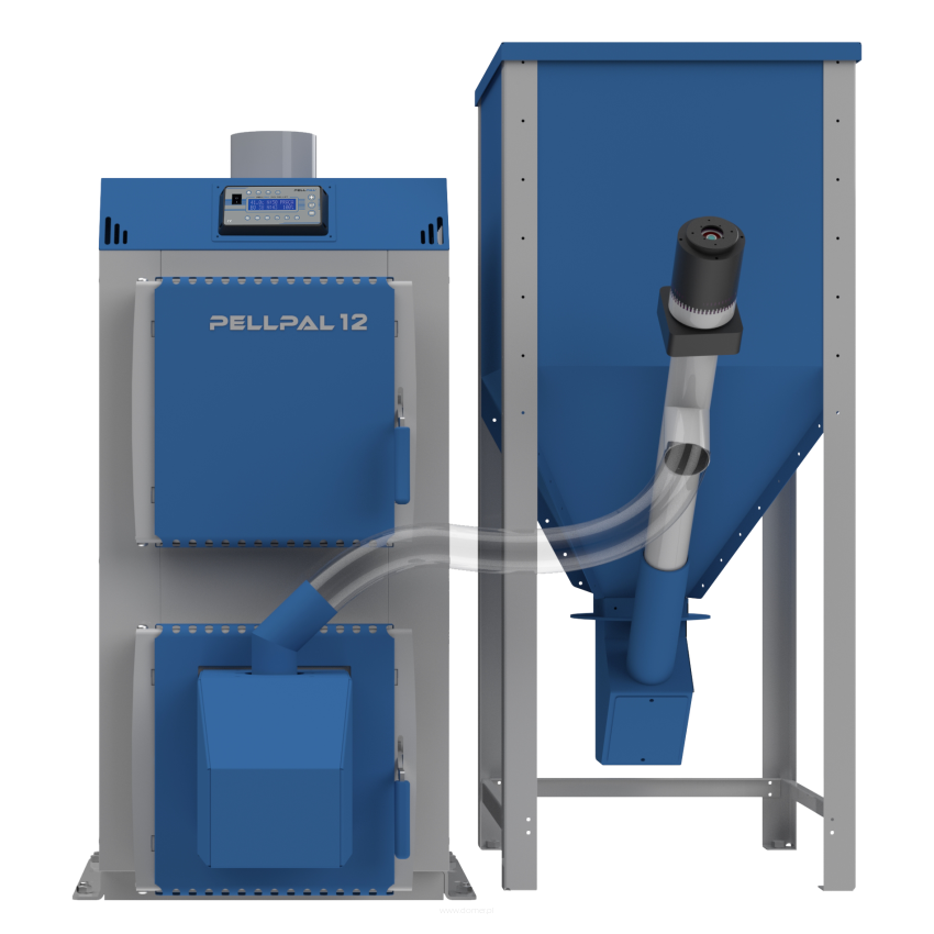 Kocioł na pellet PELLPAL o mocy 12 kW - sterownik LCD kolorowy wyświetlacz