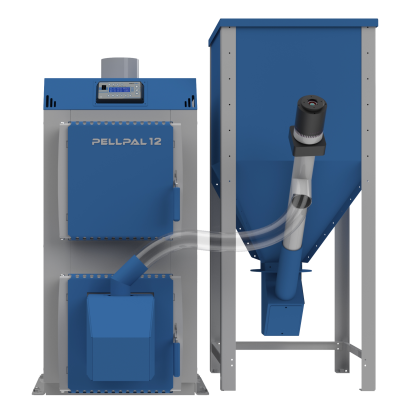 Kocioł na pellet PELLPAL o mocy 12 kW - sterownik LCD kolorowy wyświetlacz