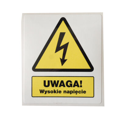 Naklejka WYSOKIE NAPIĘCIE rozmiar 70 x 80 mm